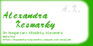 alexandra kesmarky business card