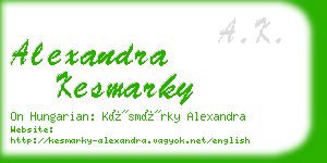 alexandra kesmarky business card